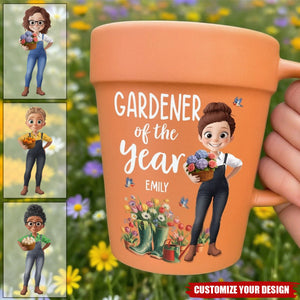 Custom Plant Pot Ceramic Mug - Personalized Garden Gifts For Gardeners - Plant Parent Vibes - Flower Pot Mug