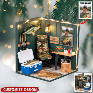 Personalized Fishing Shack Christmas Ornament - Gift For Fishing Lovers