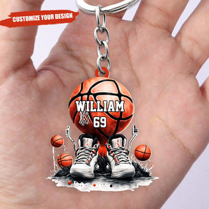 This Is My Basketball And Sneakers Personalized Acrylic Keychain, Gift For Basketball Lovers