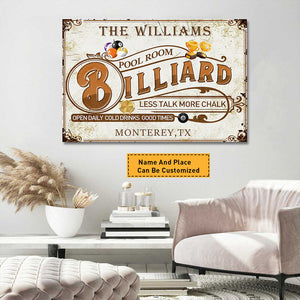 Personalized Billiard Pool Room Custom Poster-Great Gift idea For your Beloved ones