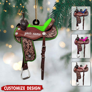 Personalized Horse Saddle Ornament - Gift for Western Lovers,Horse Lovers,Cowboy
