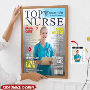 Personalized Top Nurse Magazine Cover Poster - Gift for Nurse