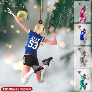 Personalized Beach Volleyball Acrylic Ornament, Gift For Volleyball Players