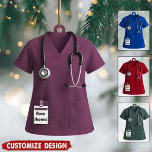 Personalized Nurse Uniform Ornament - Medical Christmas Keepsake - Gift For Nurse