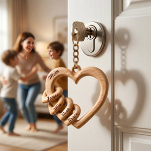 Personalized Family Heart Keychain-Perfect Gift For Mother's Day