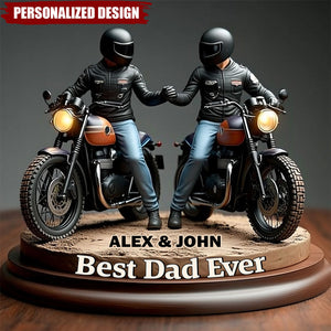 Old Biker Dad-Personalized Biker Shaped Acrylic Plaque