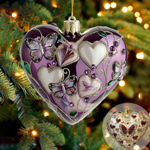 Butterfly Heart Acrylic Christmas Ornament-Gifts For Friends, Xmas Gift For Her