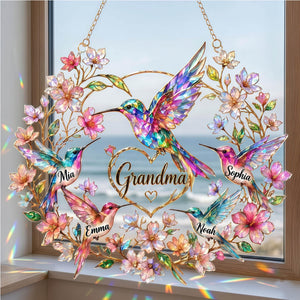Personalized Hummingbird Suncatcher - Gift For Mom Grandma