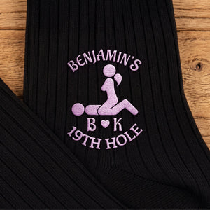 Naughty Gift For Husband Boyfriend - Personalized 19th Hole Socks