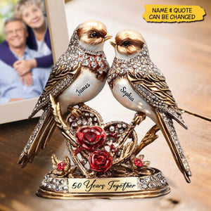 Lovebirds Couple Anniversary 50 Years Together - Personalized Acrylic Plaque