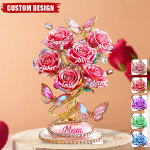 Each Rose Holds A Piece Of Your Heart - Personalized Acrylic Plaque - Mother's Day