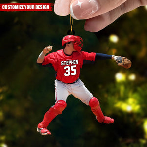 Personalized Custom Baseball Ornaments - Baseball Player & Catcher Gifts