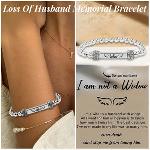 For Memorial-I'm a Wife to a Husband Personalized Name Bead Bracelet