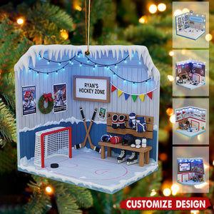 Personalized Hockey Ornament, Hockey Player Christmas Keepsake, Hockey Sport Gifts, Hockey Ornament