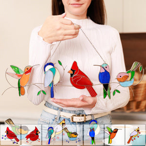 Stained Glass Humming Birds Suncatcher - Gift For Bird Lovers