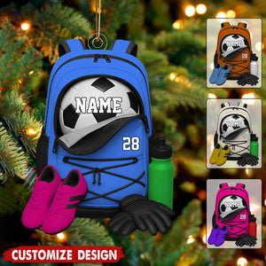 Personalized Soccer Bag Christmas Ornament - Gift For Soccer Player, Soccer Team