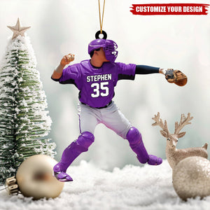 Personalized Custom Baseball Ornaments - Baseball Player & Catcher Gifts
