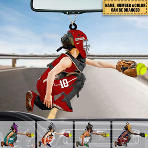 Personalized Baseball/Softball Apperance And Name Acrylic Ornament - Gift For Baseball/Softball Lovers