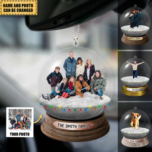 Personalized Family/Sisters/Friends/Pets In Christmas Snowball Acrylic Ornament-Upload Photo