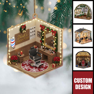 Personalized Hair Salon Christmas Ornament - Gift For Hairdresser