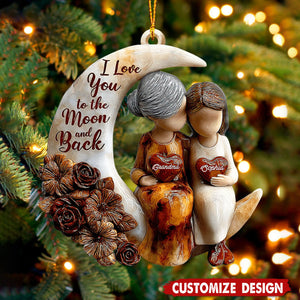 Love You To The Moon And Back - Personalized Grandma Ornament