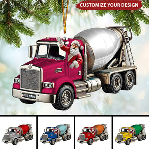 Personalized Cement Mixer Santa Ornament - 2025 New Release Unique Holiday Gift for Construction Fans