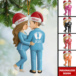 Personalized Pregnancy Christmas Ornament Gift For Expecting Couple