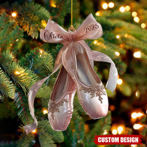 Personalized Ballet Shoes Christmas Ornament