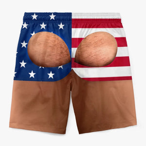 Personalized Funny Patriotic Men Swim Trunks - Gifts For Husband, Son, Grandson, Brother, Grandpa, Dad, Yourself - Look Twice