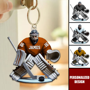 Personalized Hockey Goalie Keychain
