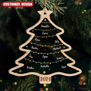 2025 New Release Wish You A Wonderful Christmas - Family Personalized Custom Ornament - Acrylic Custom Shaped - Christmas Gift For Family Members