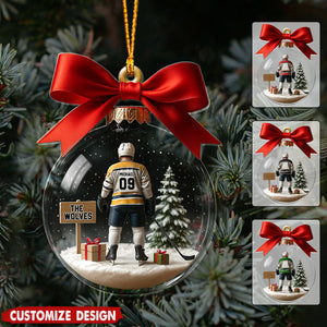 Hockey Team - Personalized Hockey Transparent Ornament