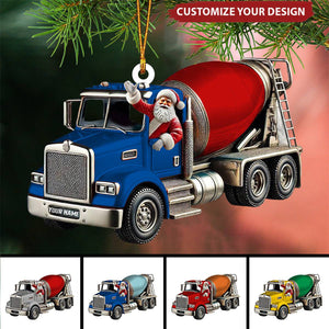 Personalized Cement Mixer Santa Ornament - 2025 New Release Unique Holiday Gift for Construction Fans