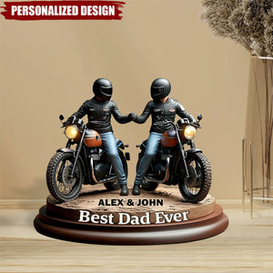 Old Biker Dad-Personalized Biker Shaped Acrylic Plaque