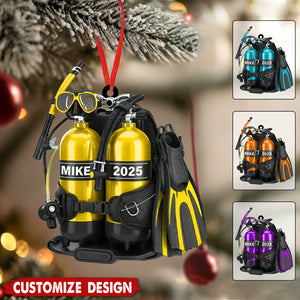 Personalized Scuba Diving Acrylic Christmas Ornament - Gift for Scuba Lovers