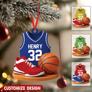 Personalized Basketball Christmas Ornaments, Custom Basketball Players Acrylic Ornament, Basketball Keepsake, Basketball Gift For Him