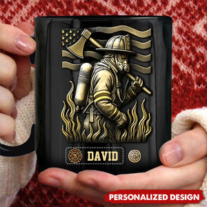 Proud Firefighter-Personalized Firefighter Black Mug