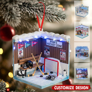 Personalized Hockey Ornament, Hockey Player Christmas Keepsake, Hockey Sport Gifts, Hockey Ornament