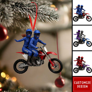 Personalized Biker Couple Motorcycle Ornament
