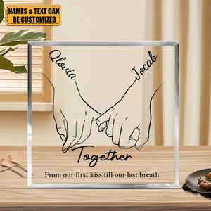 I Love You Forever & Always - Couple Personalized Square Shaped Acrylic Plaque - Gift For Husband Wife, Anniversary