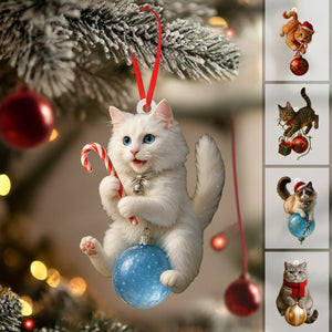Cute Cat Christmas Tree Ornament - Festive Feline Fun for Your Tree