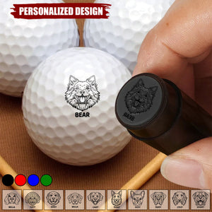 Dogs Make Me Happy-Personalized Golf Ball Stamp With Metal Storage Box
