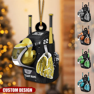 Personalized Baseball Bag with Helmet & Gloves Christmas Ornament, Gift For Baseball Lovers - 2025 New Release