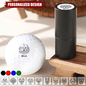 Dogs Make Me Happy-Personalized Golf Ball Stamp With Metal Storage Box