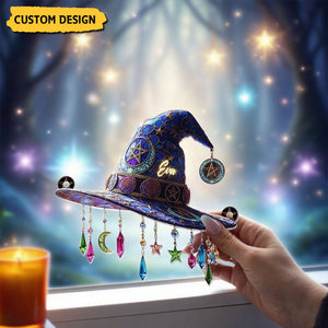 Magical Hat - Personalized Witch Window Hanging Suncatcher