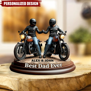 Old Biker Dad-Personalized Biker Shaped Acrylic Plaque