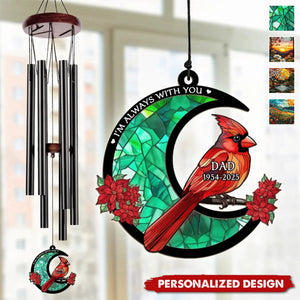 When Cardinals Appear,Angels Are Near-Memorial Personalized Wind Chime Suncatcher