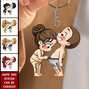 Personalized couple doll Acrylic Keychain-Gift For Husband Wife, Anniversary