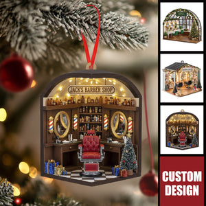 Personalized Hair Salon Christmas Ornament - Gift For Hairdresser
