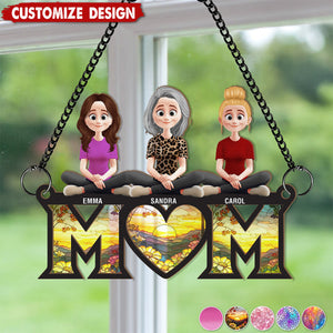 Personalized Window Hanging Suncatcher Ornament - Mother's Day Gift For Mom,Grandma
